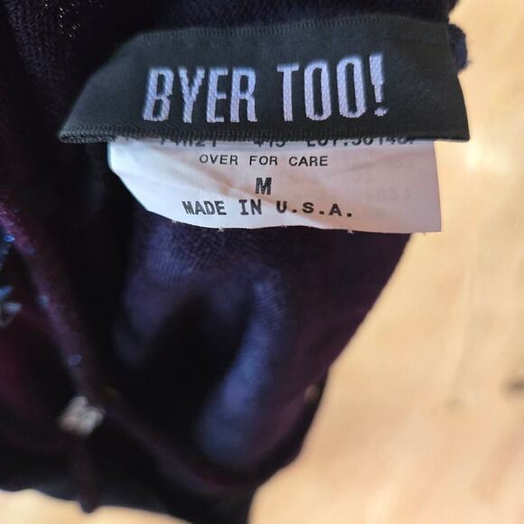 Byer Too Womens Y2K Fairy Grunge Dress M Velvety Galaxy Glitter Rhinestone Prom - Picture 7 of 11